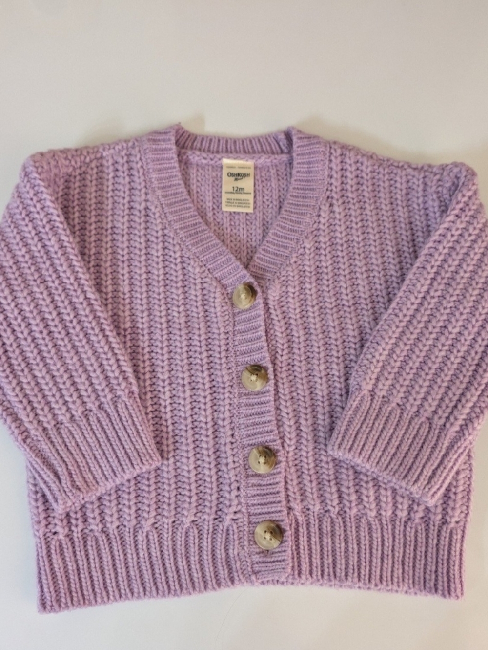 OshKosh B'gosh Baby Button-Front Sweater Knit Cardigan Size 12 Months